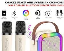 Mini Portable Karaoke Speaker with 2 Wireless Microphones