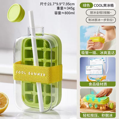 🧊 2 in1 Portable Ice Cube Water Bottle – 800ml | Cool Summer Drink Bottle