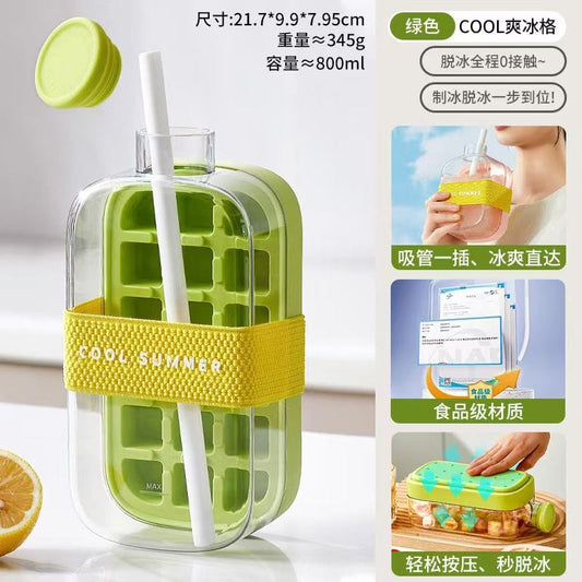 🧊 2 in1 Portable Ice Cube Water Bottle – 800ml | Cool Summer Drink Bottle