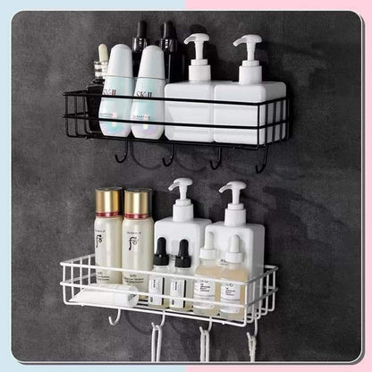 Wall-Mounted Bathroom Storage Shelf & Kitchen Organizer Basket