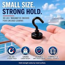 2pcs Heavy-Duty Magnetic Hooks for Cruise Cabins & Home Utility