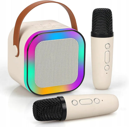 Mini Portable Karaoke Speaker with 2 Wireless Microphones