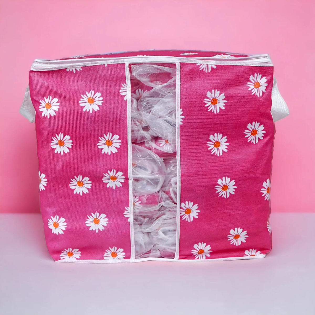 Daisy Print Foldable Storage Bag & Quilt Organizer